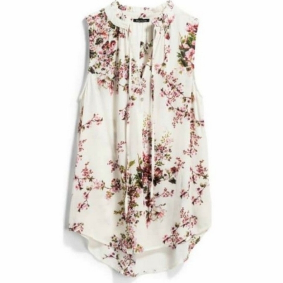 Pink Clover Tops - Pink Clover Tie Neck Sleeveless Top - S